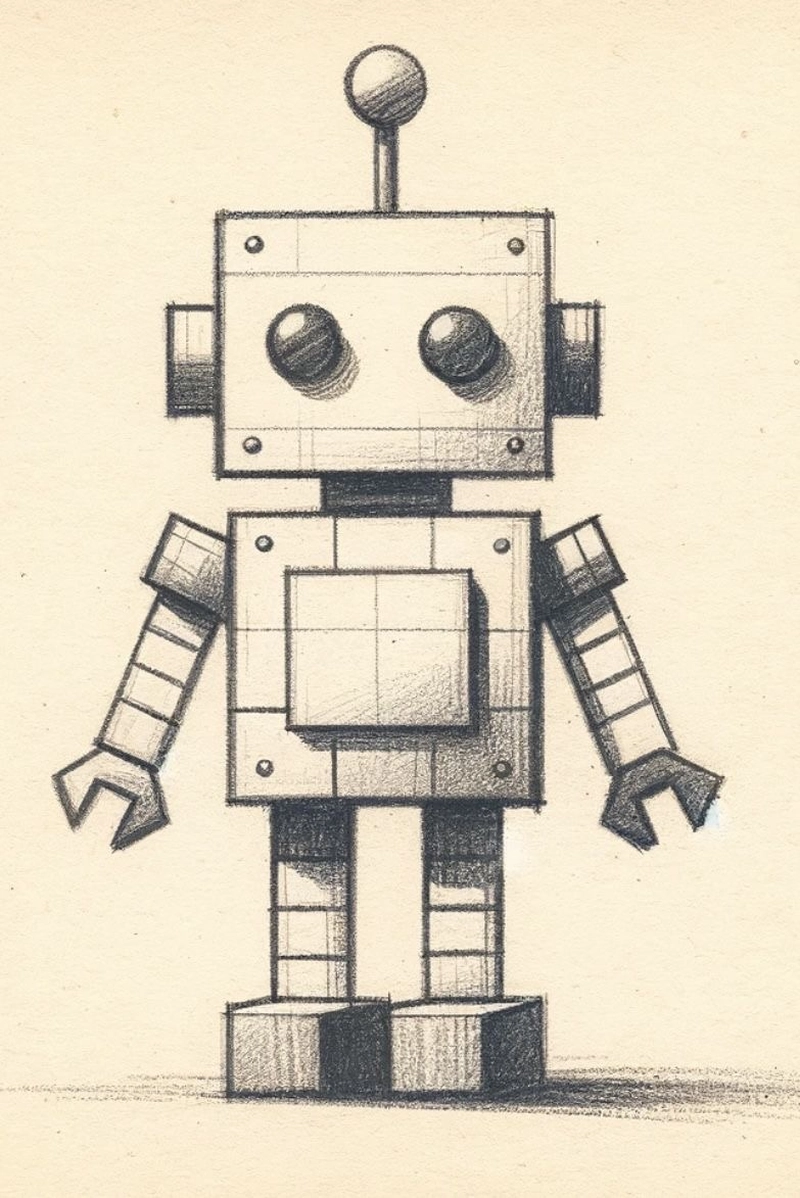 tranh vẽ robot đơn giản
