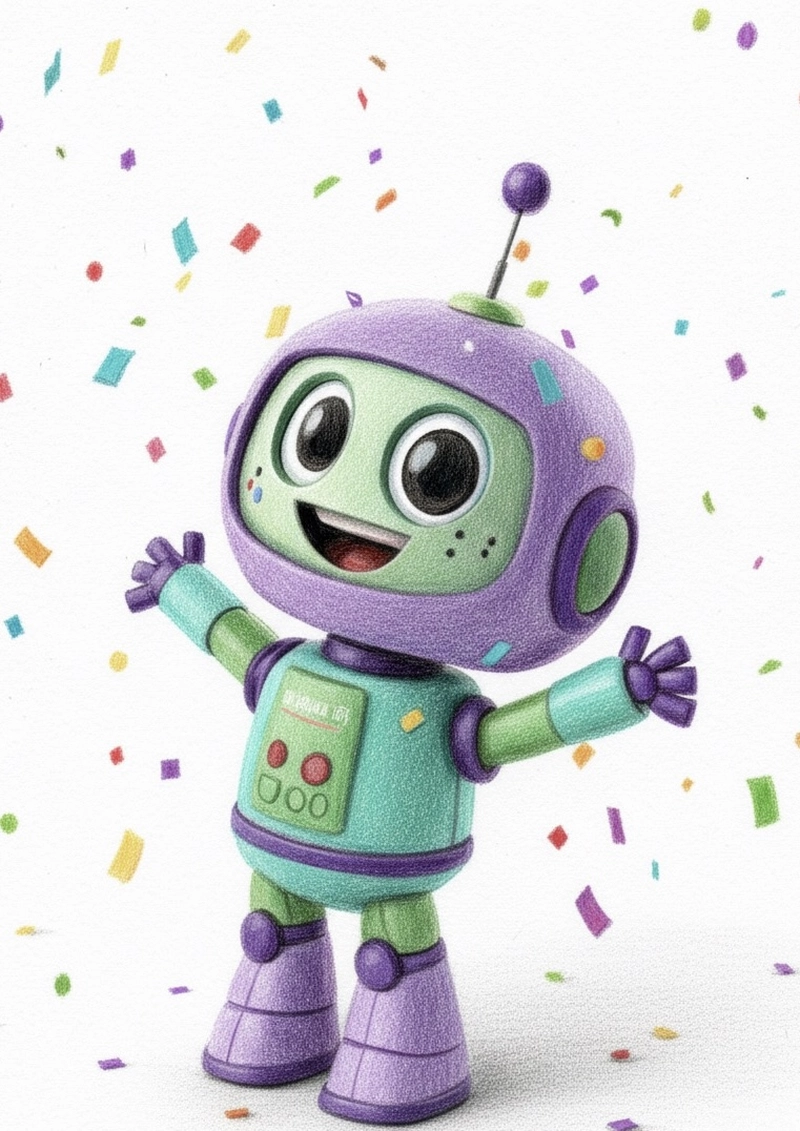 tranh vẽ robot vui vẻ