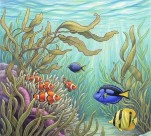 tranh vẽ rong biển