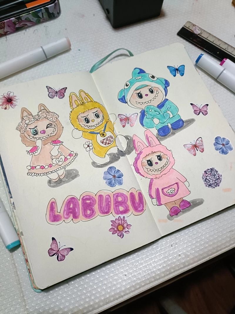 tranh vẽ tô màu vẽ labubu cute