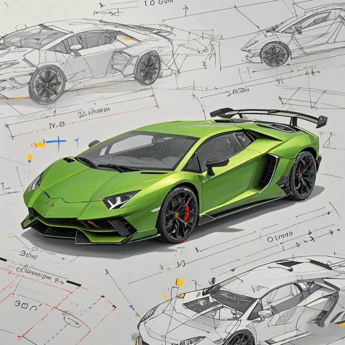 vẽ Lamborghini sáng tạo