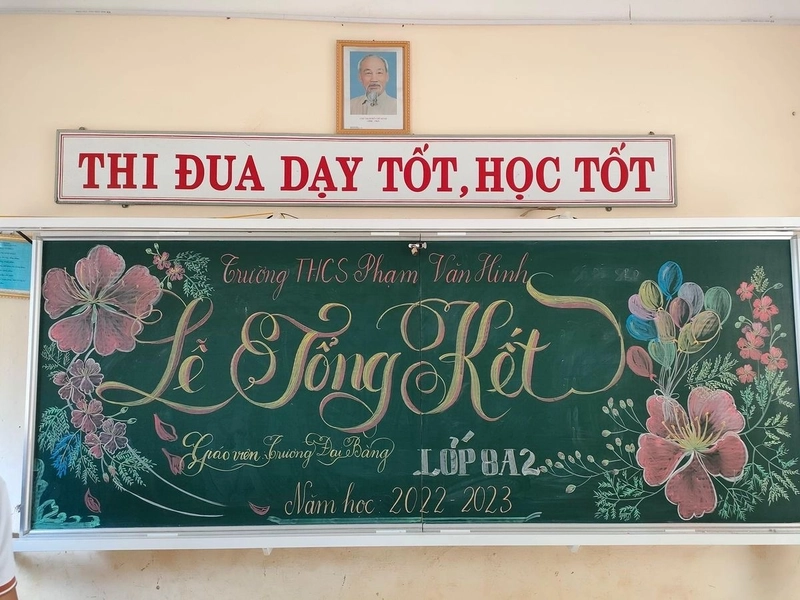 vẽ bảng tổng kết năm học đơn giản