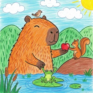 vẽ capybara biết giúp đỡ