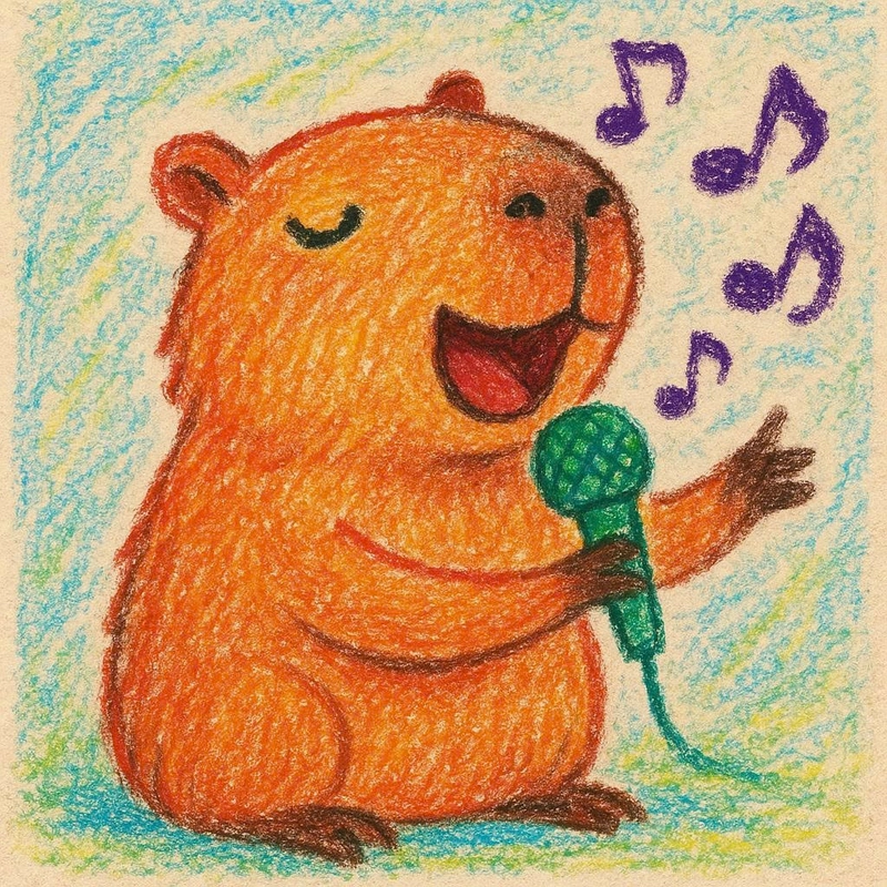 vẽ capybara ca hát