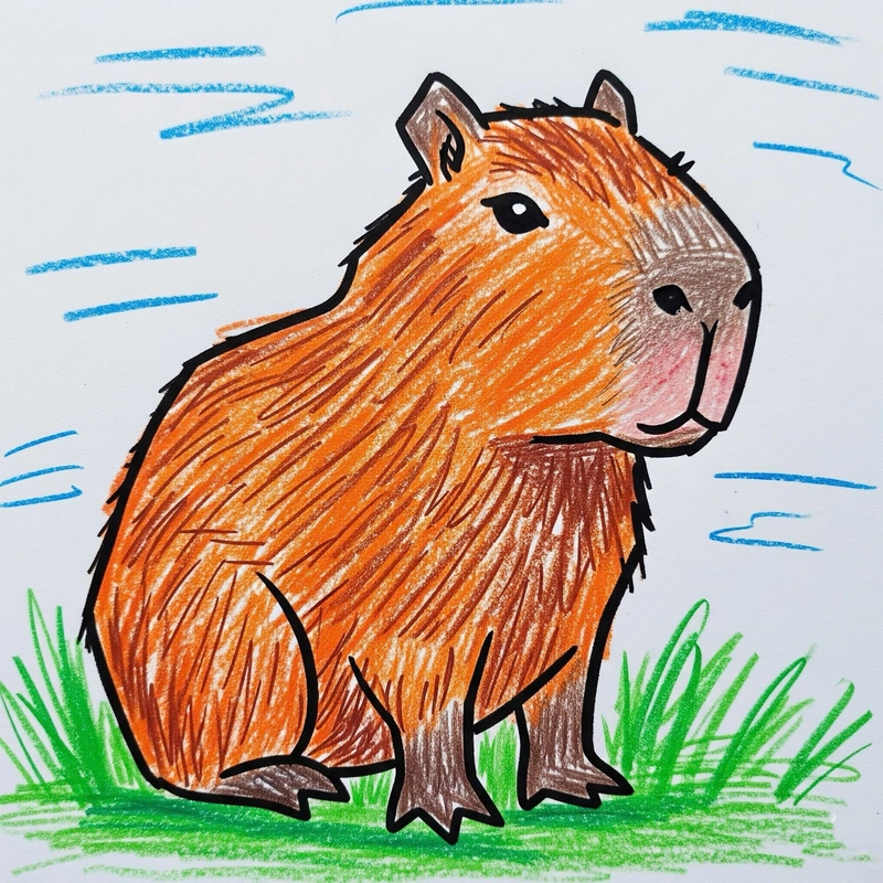 vẽ capybara cho bé