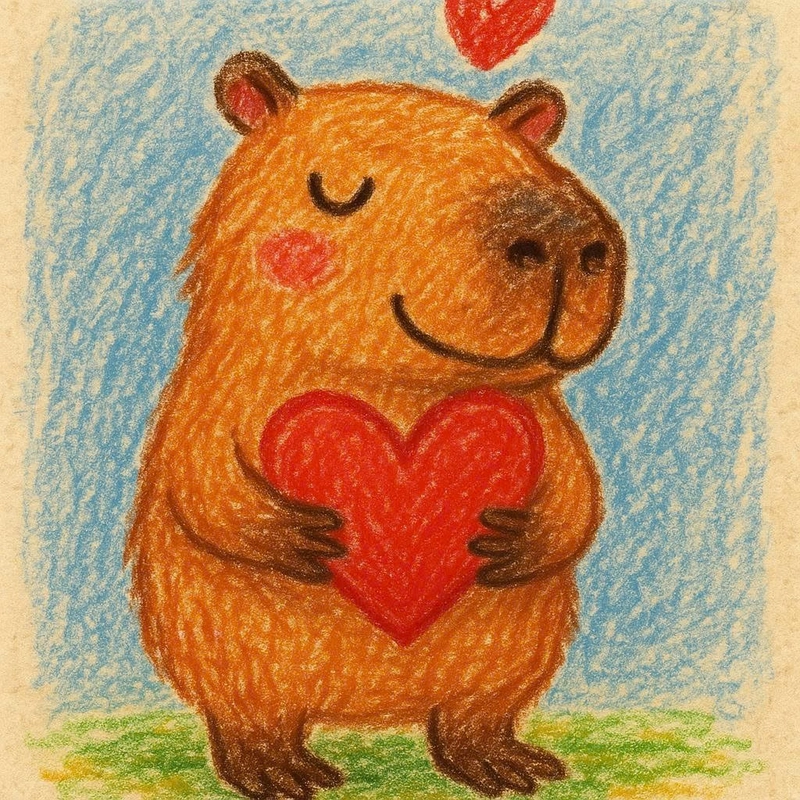 vẽ capybara dễ thương