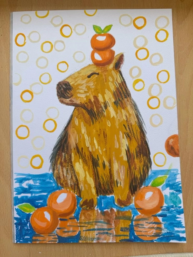 vẽ capybara dễ vẽ đơn giản