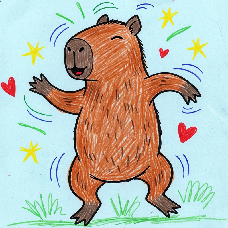 vẽ capybara nhảy múa