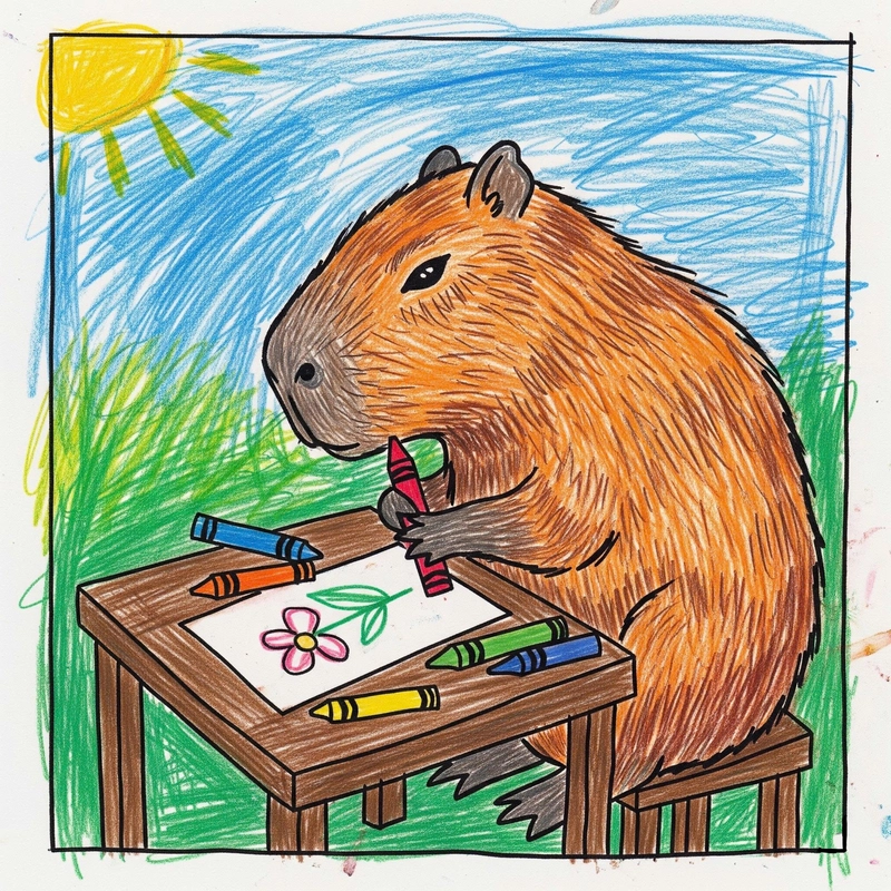 vẽ capybara vẽ tranh