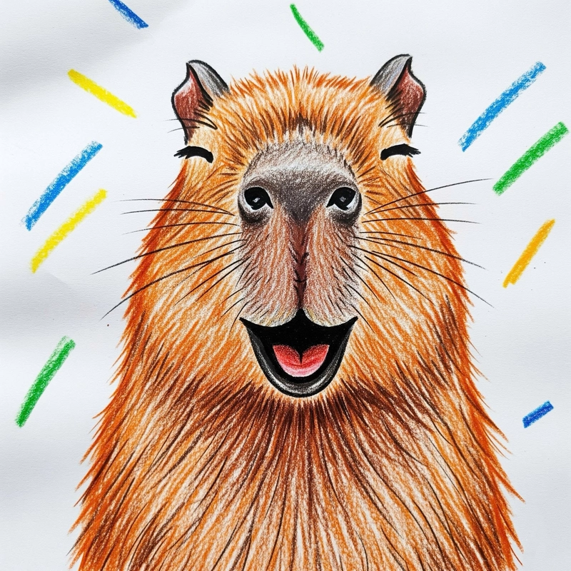 vẽ capybara vui vẻ