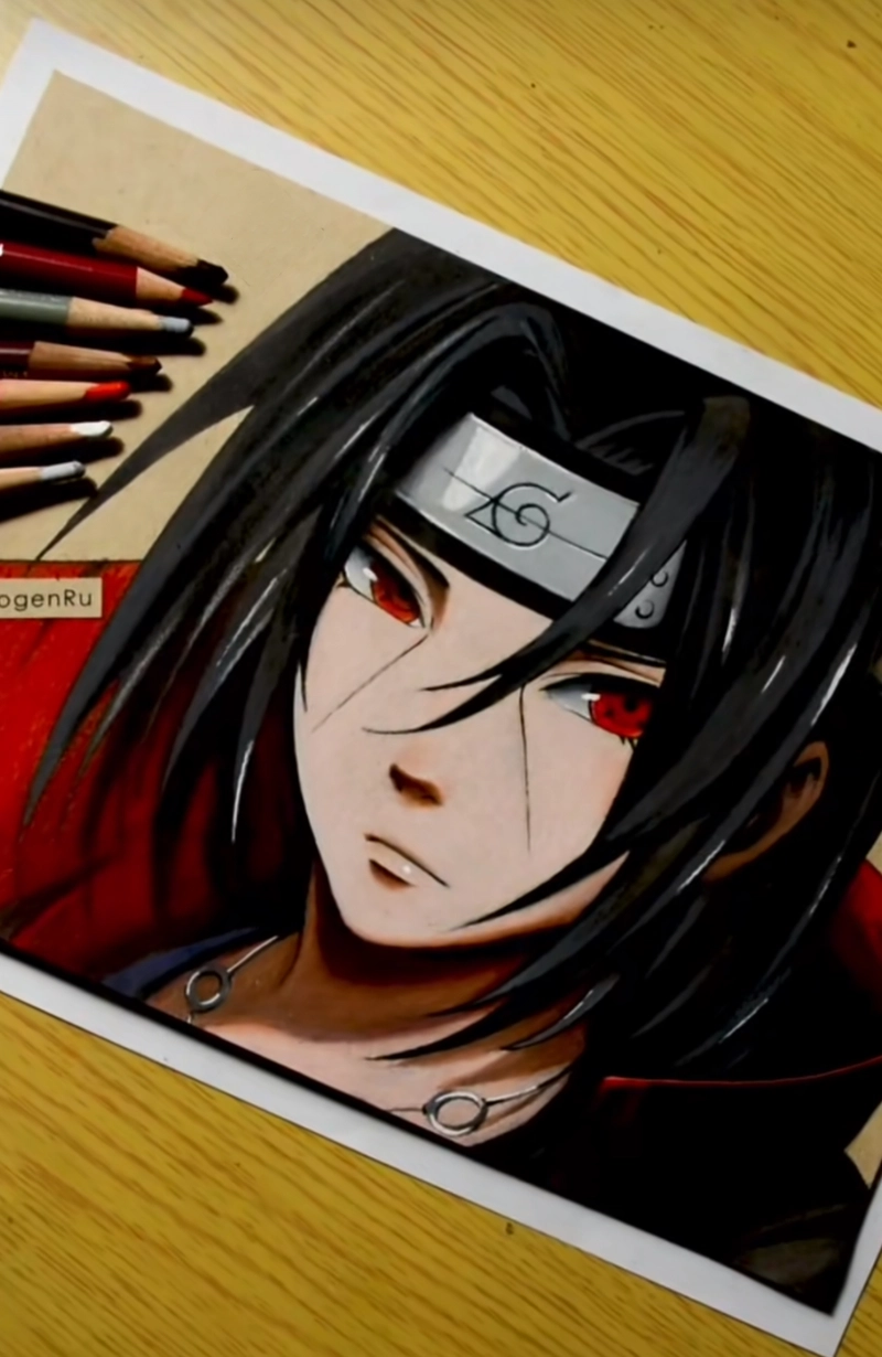vẽ chân dung itachi