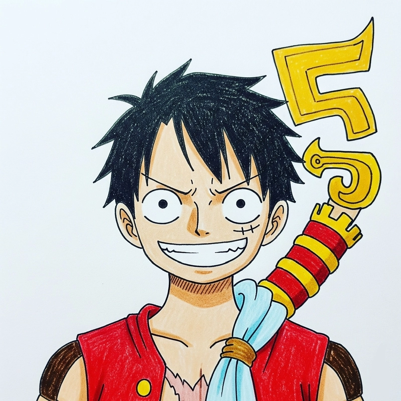 vẽ chân dung luffy