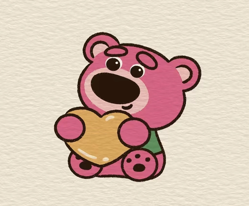 vẽ gấu dâu lotso