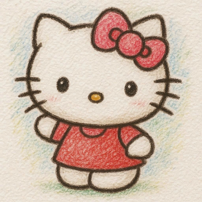 vẽ hello kitty cực đáng yêu