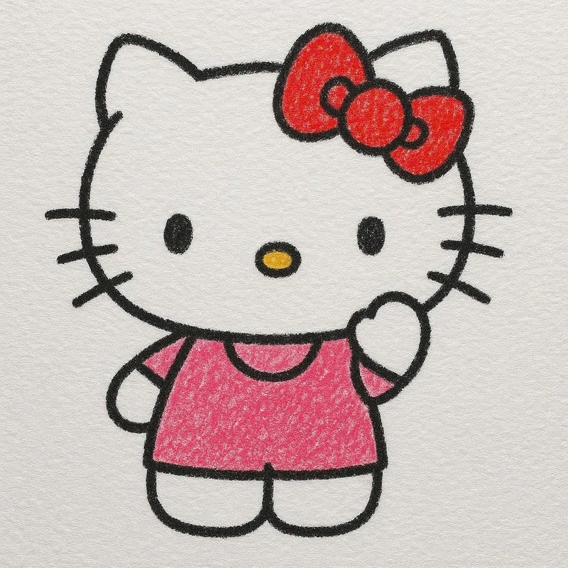 vẽ hello kitty cực dễ vẽ cho bé