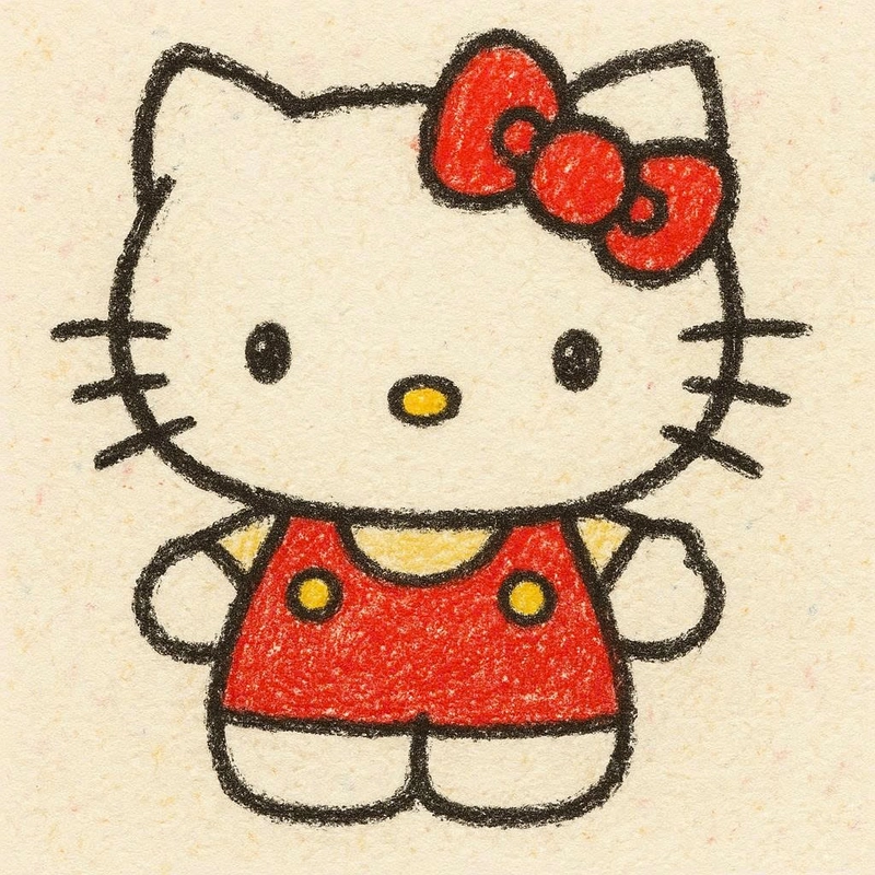 vẽ hello kitty đơn giản