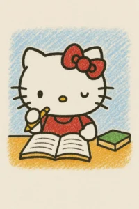 vẽ hello kitty học bài
