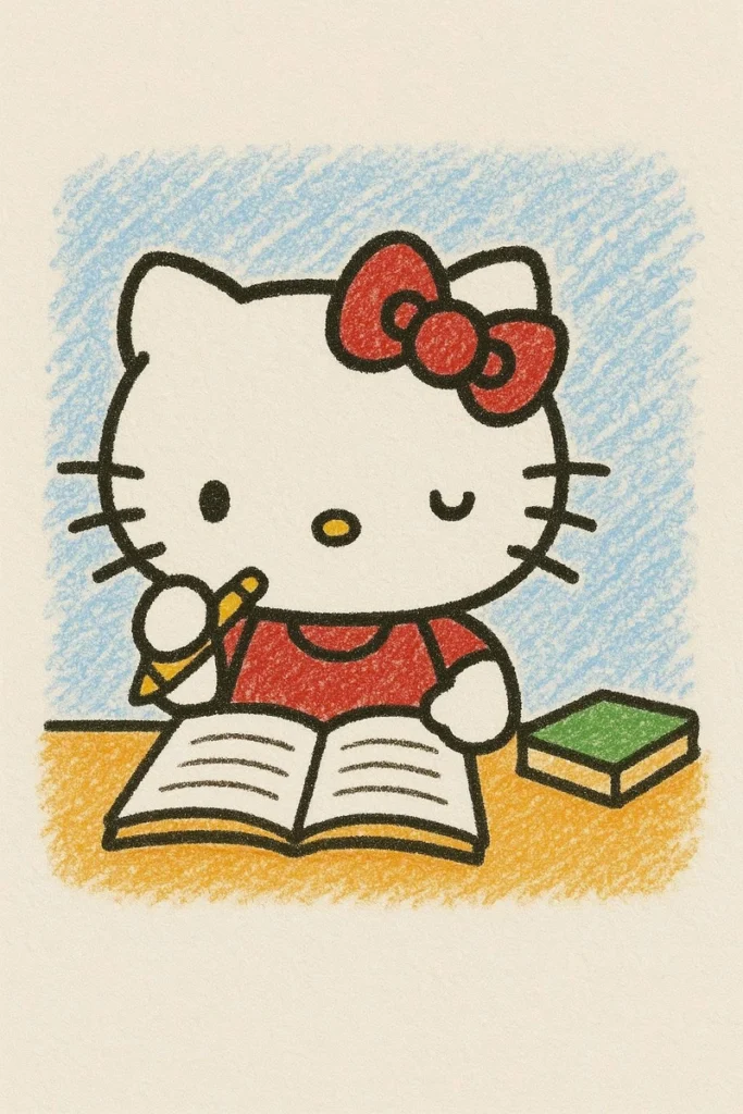 vẽ hello kitty học bài