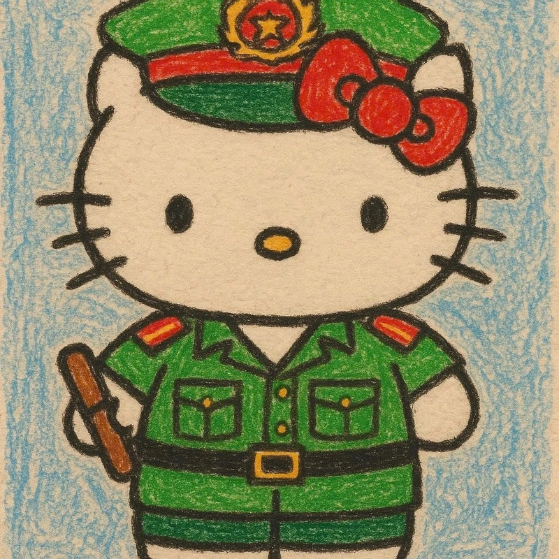 vẽ hello kitty là cảnh sát