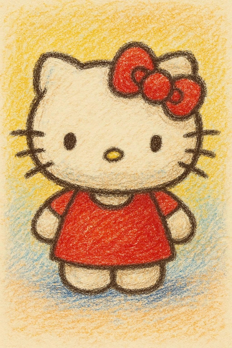vẽ hello kitty rất đơn giản cho bé