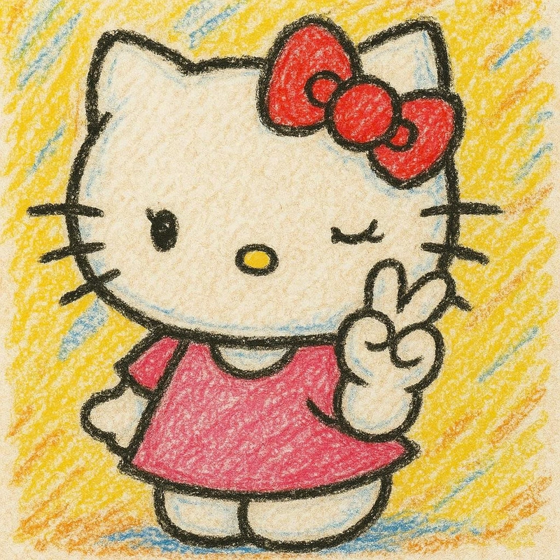 vẽ hello kitty say hiii
