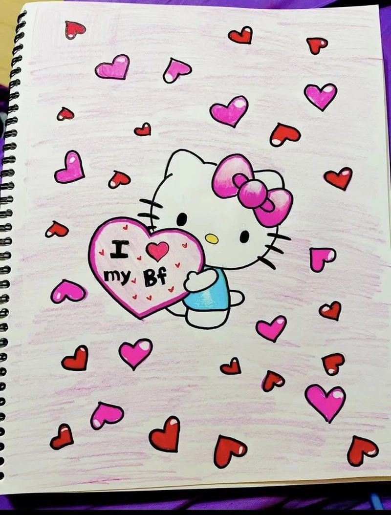 vẽ hello kitty xinh đẹp