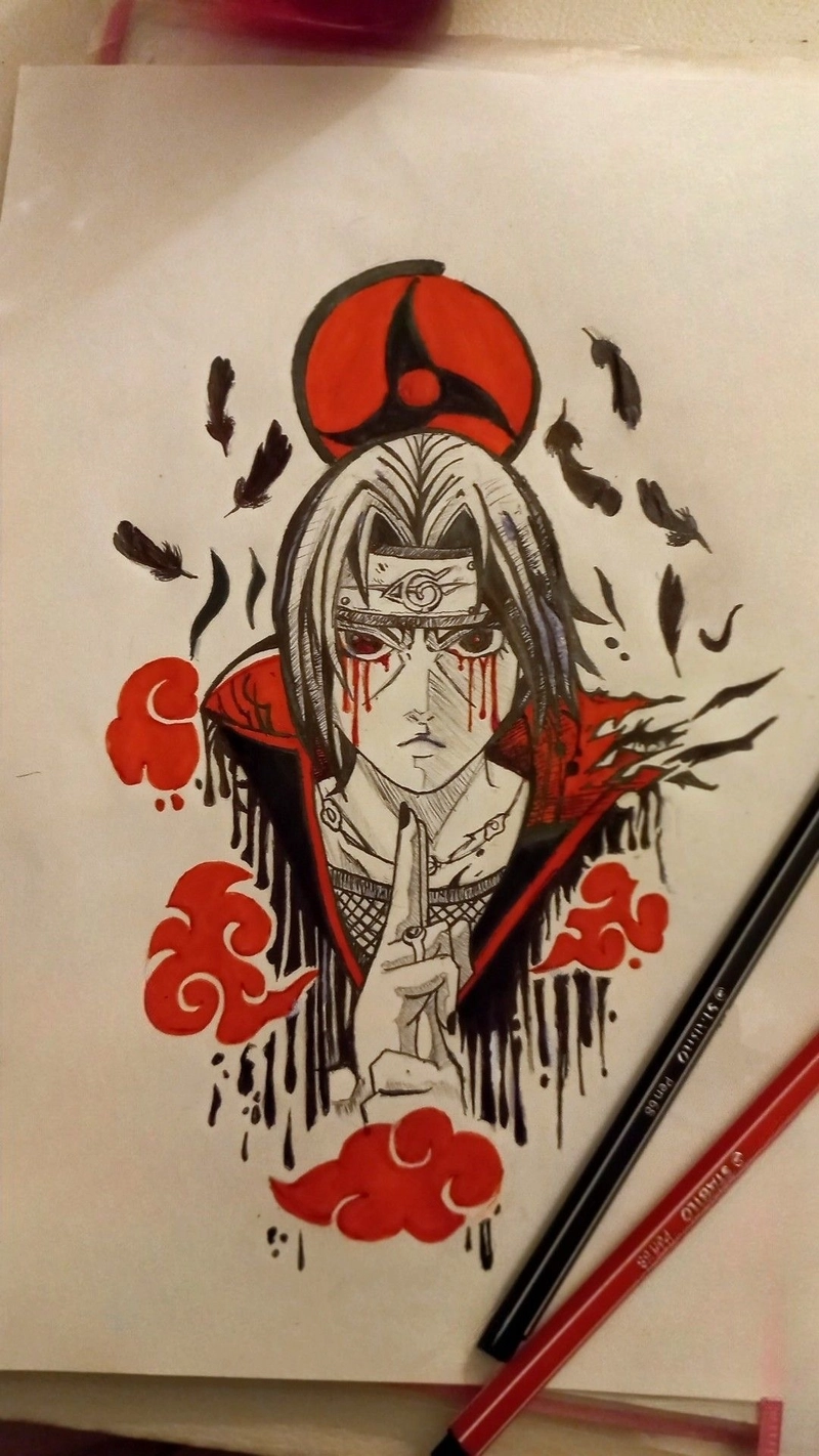 vẽ itachi