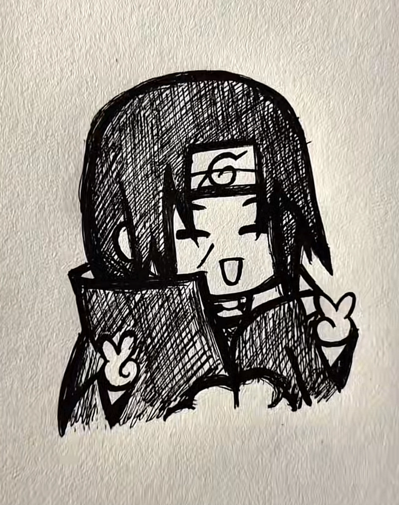 vẽ itachi bằng bút chì cute