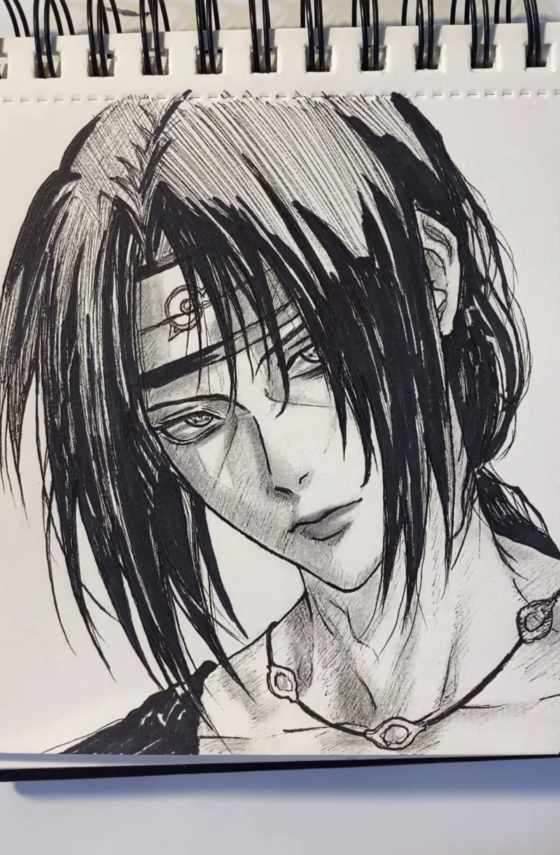 vẽ itachi bằng bút chì