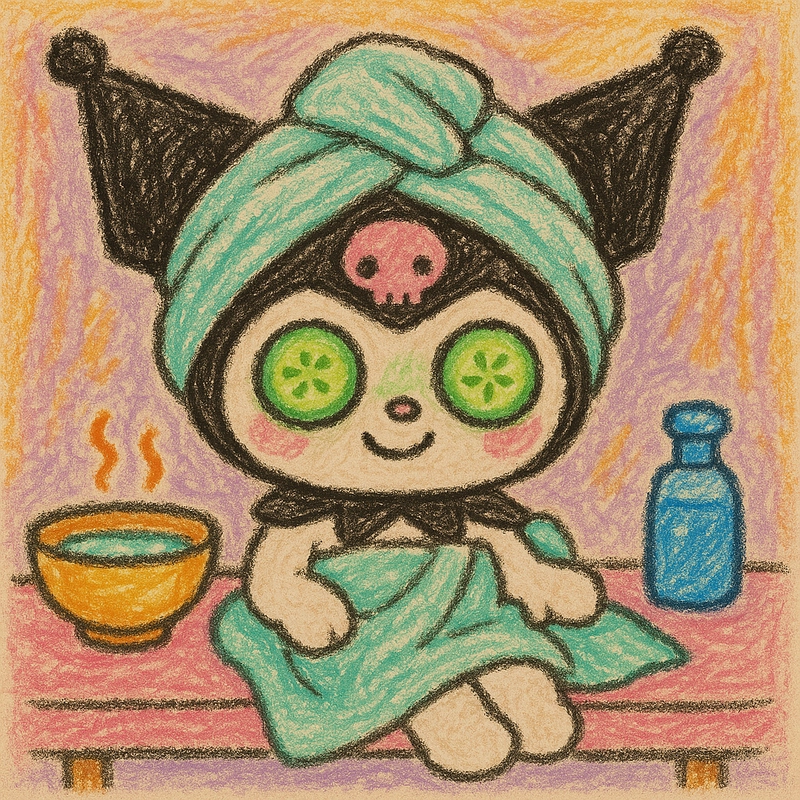 vẽ kuromi đi spa
