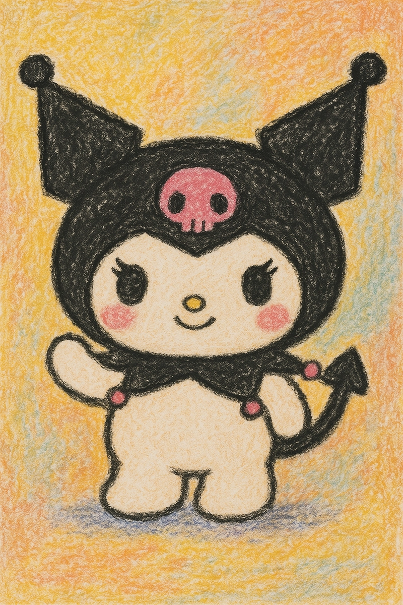 vẽ kuromi đơn giản