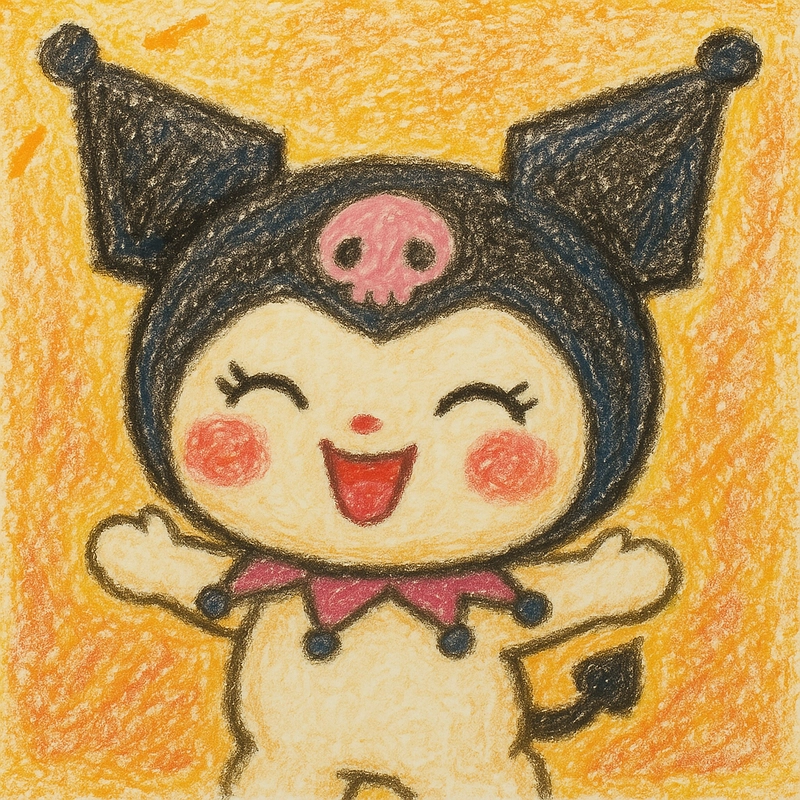 vẽ kuromi hạnh phúc