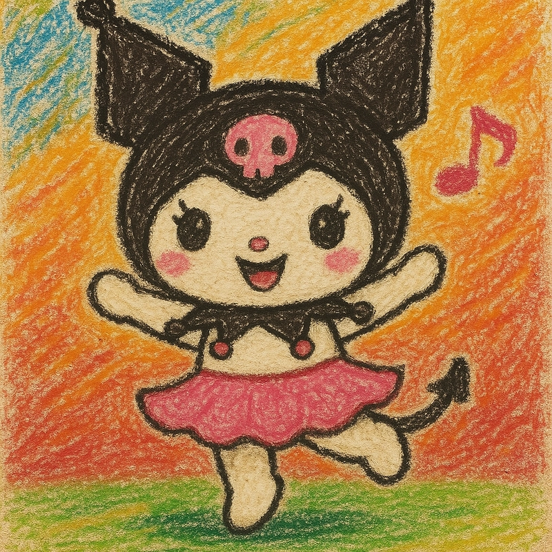 vẽ kuromi nhảy múa vui vẻ
