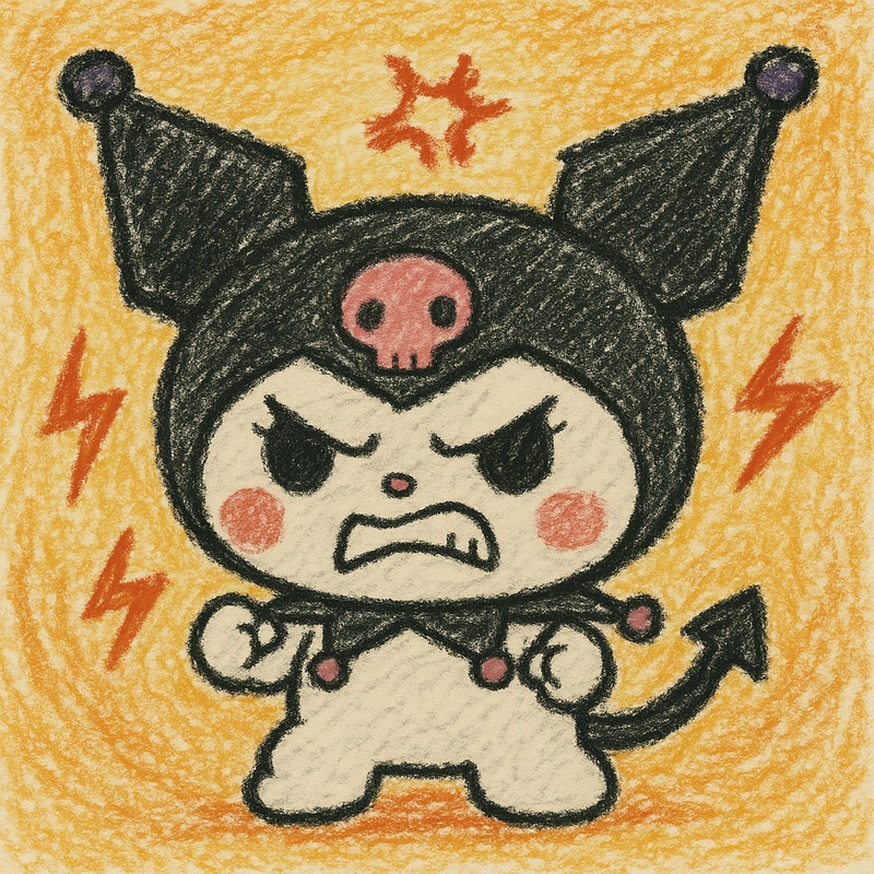 vẽ kuromi tức giận