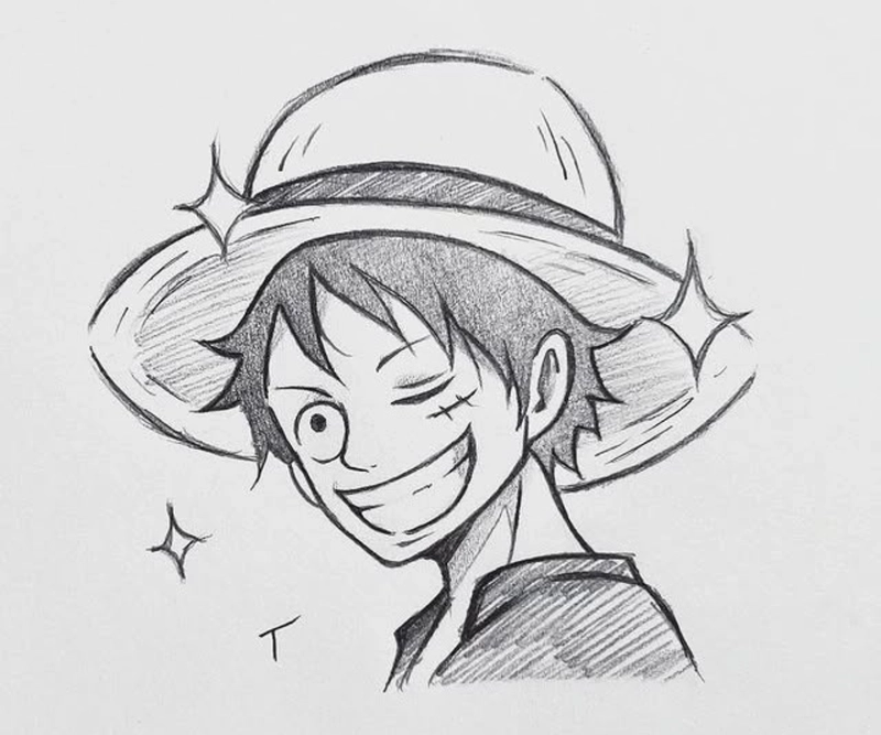 vẽ luffy bằng bút chì