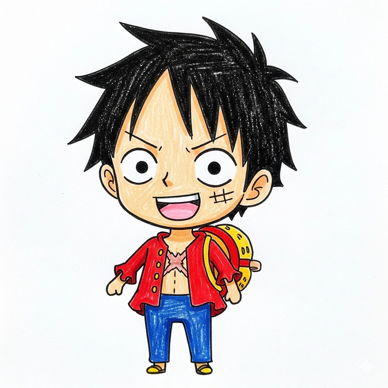 vẽ luffy chibi