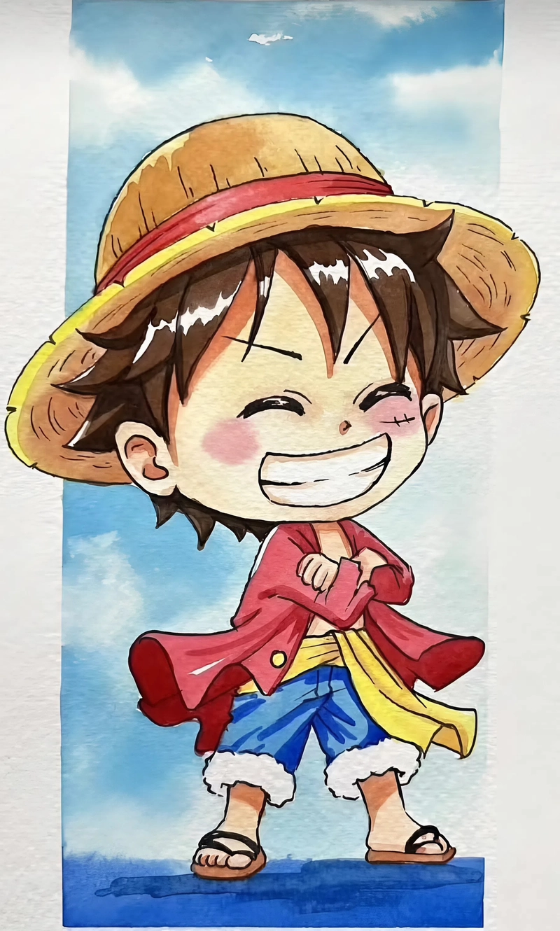 vẽ luffy cute