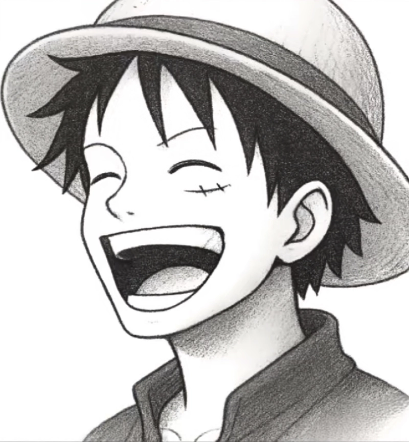 vẽ luffy gear 5 đơn giản