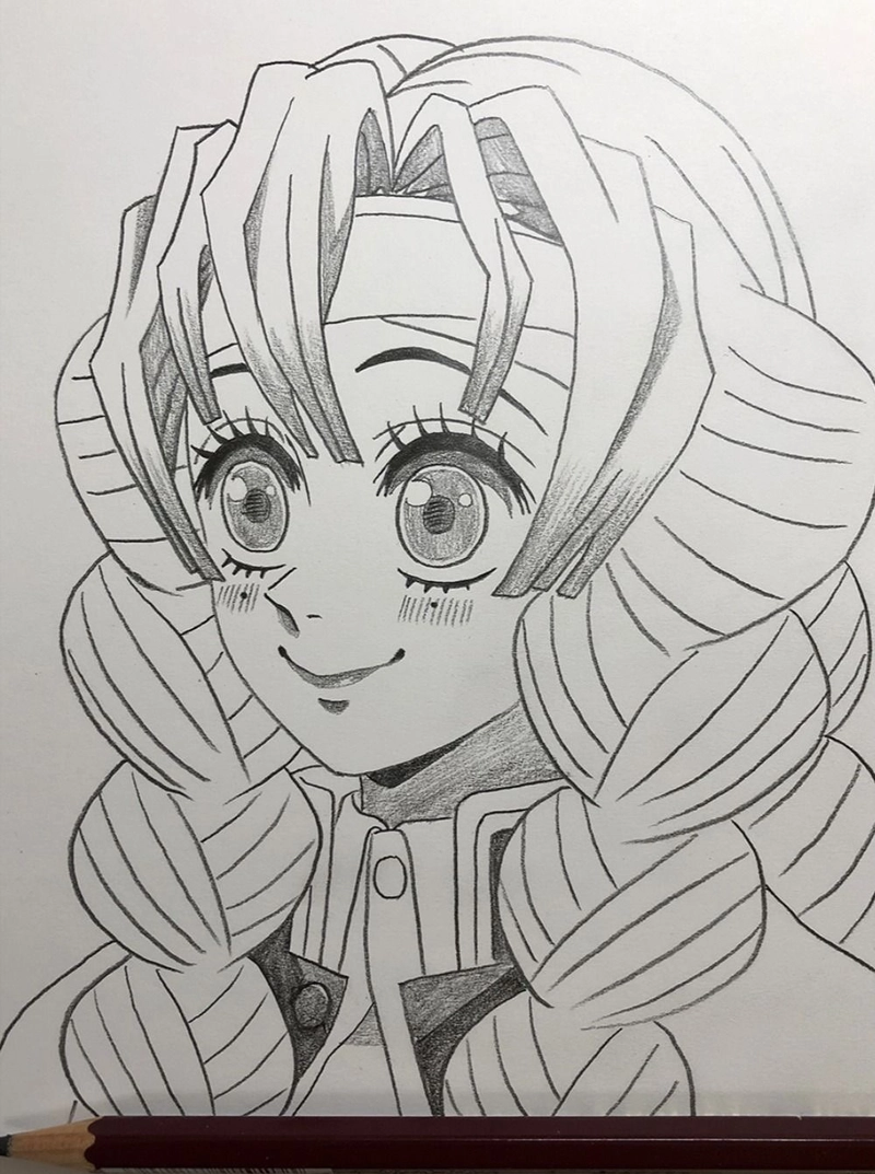 vẽ mitsuri chibi