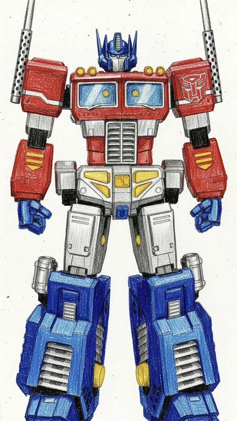 vẽ robot optimus