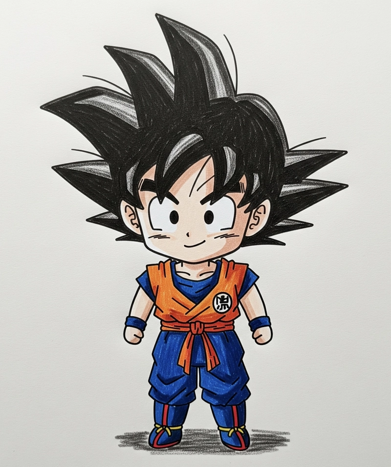 vẽ songoku nhỏ