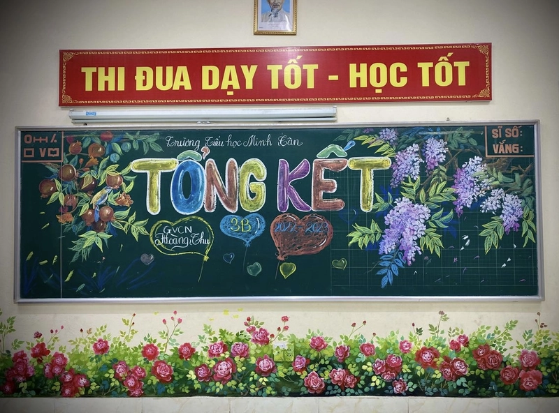 vẽ trang trí bảng tổng kết cuối năm