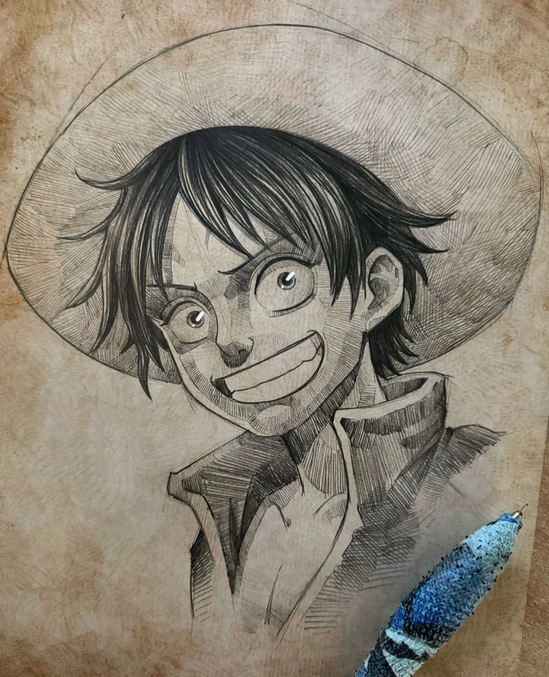 vẽ tranh anime luffy