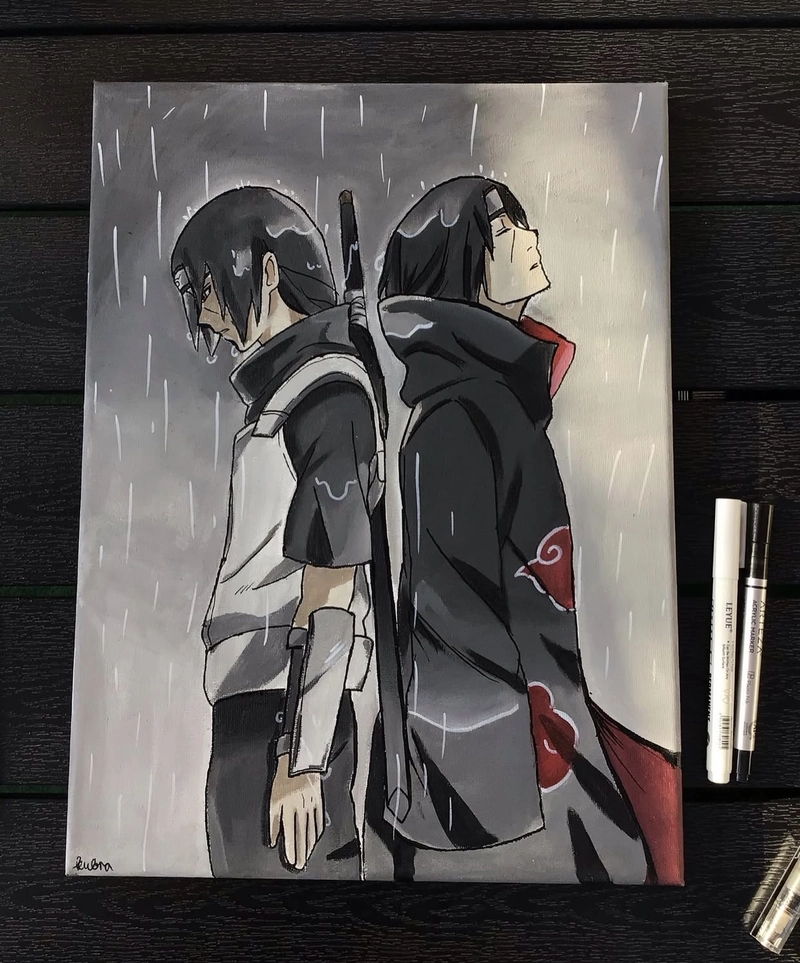vẽ tranh itachi ngầu