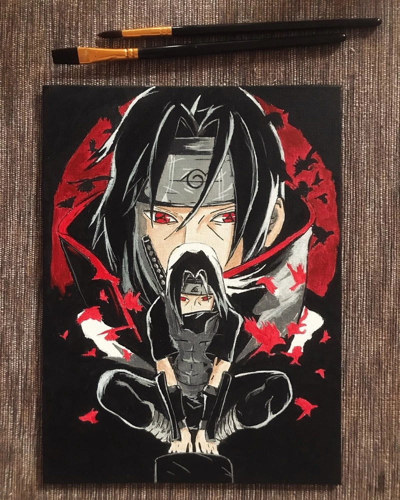 vẽ tranh itachi uchiha