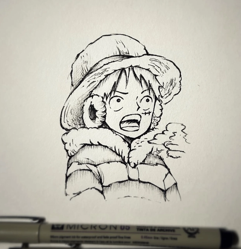 vẽ tranh luffy bằng bút chì