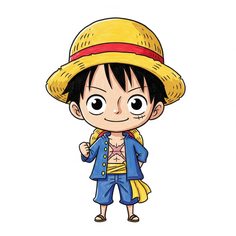 vẽ tranh luffy đơn giản nhất