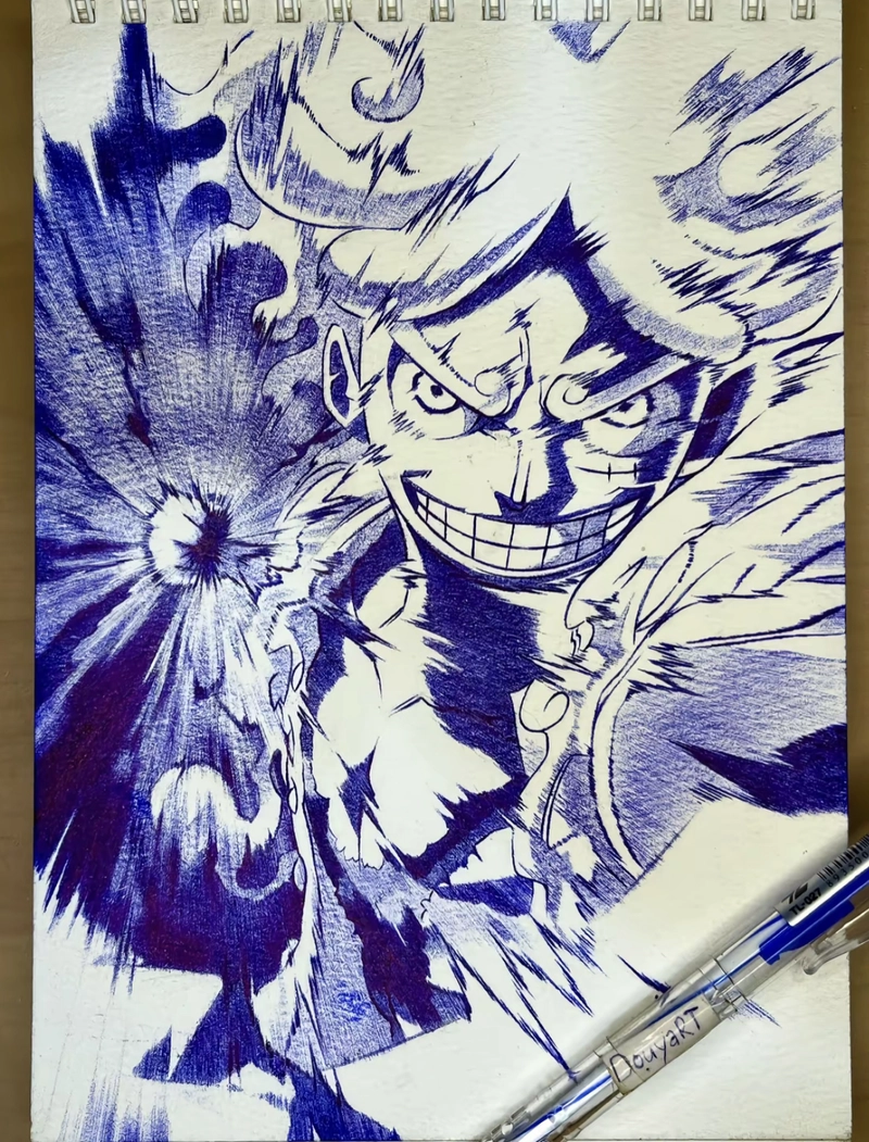 vẽ tranh luffy ngầu