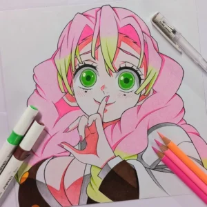 vẽ tranh mitsuri kanroji