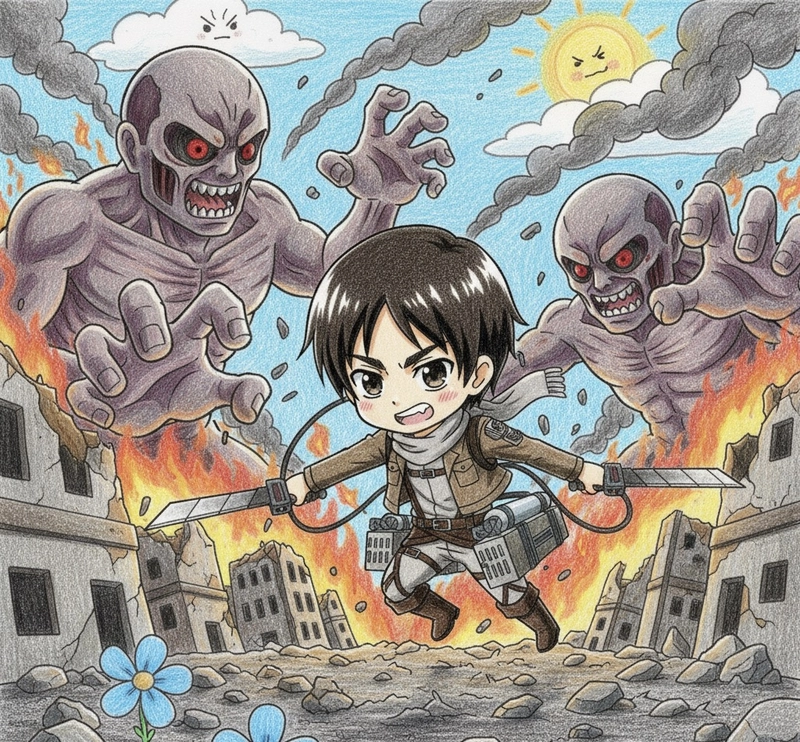 vẽ tranh titan eren